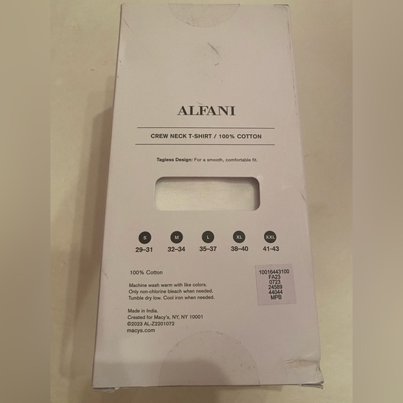 Alfani Men’s 4 Pack White Crew Neck Slim Fit T-Shirt Size XXL NWT - Picture 4 of 4